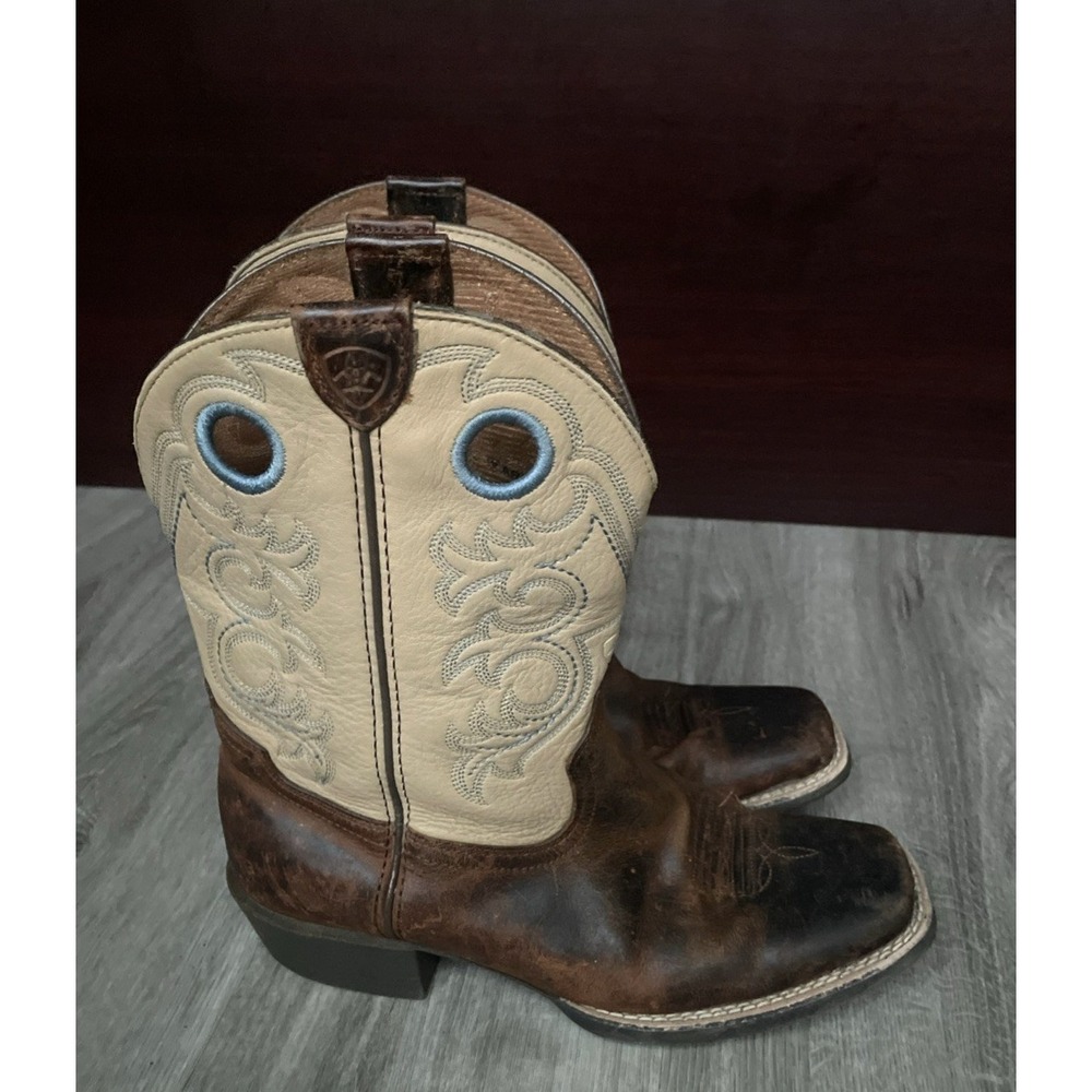 Ariat Youth Crossfire Western 4LR Distress Unisex Boots Size 4.5